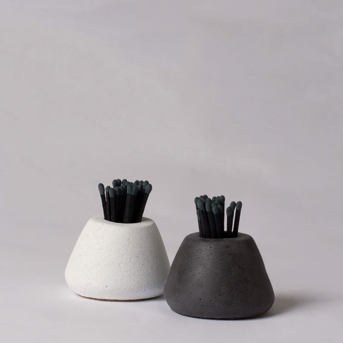 Mid-Century Candle & Matchstick Holder - Black